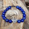 Bracelet Lapis-Lazuli avec perle Superman argentée