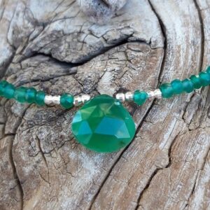 136 1a0 Collier Agate verte Opale dEthiopie et perles en Argent 925