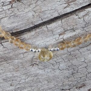 124 44e Collier Citrine naturelle Cornaline Grenat et perles Argent 925
