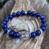 bracelet Lapis lazuli et cristal de roche en Argent 925