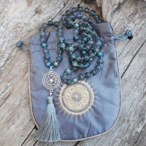 321 315 Sautoir Labradorite et mandala Argent 925