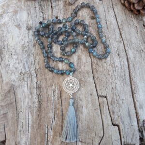 323 656 Sautoir Labradorite et mandala Argent 925