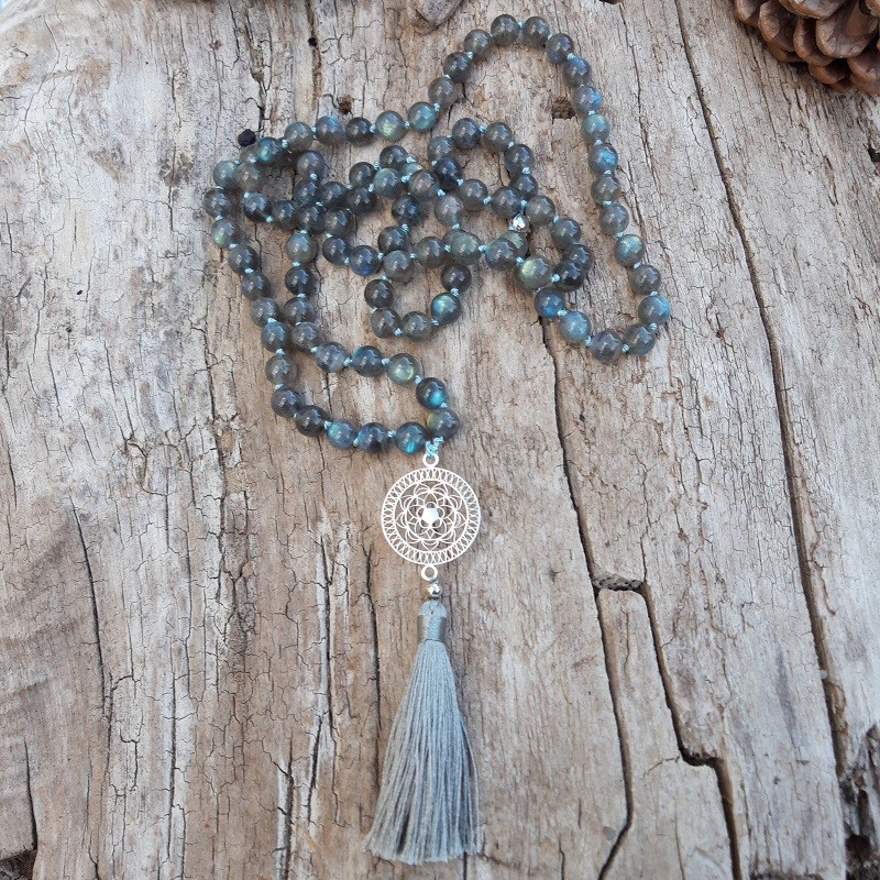 323 656 Sautoir Labradorite et mandala Argent 925