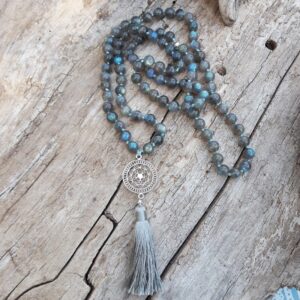 Sautoir Labradorite et mandala Argent 925