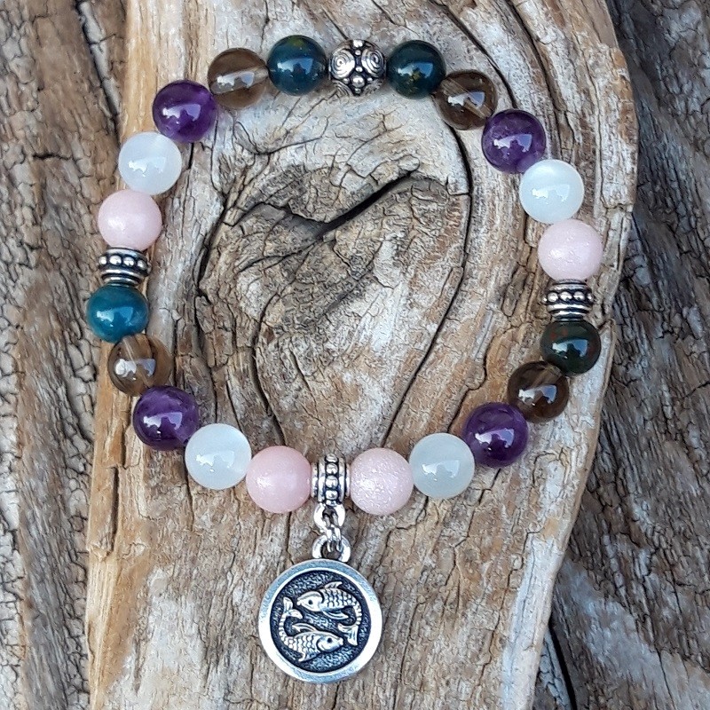 299 88f Bracelet Poissons signe astrologique