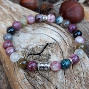 196 593 Bracelet Tourmaline et perles de Bali en Argent 925
