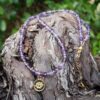 308 854 Collier Amethyste perles vermeil et medaille lotus