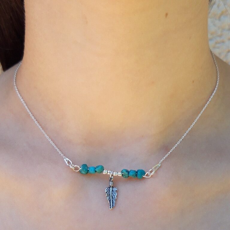 Collier En Turquoise Bleue De Perse - 165 Carats, Argent Massif, 45cm - Neuf Avec étiquettes