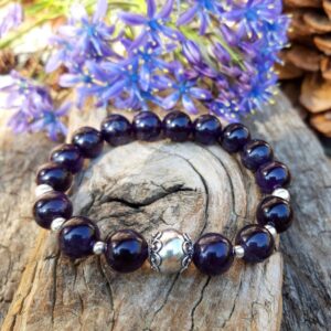 Bracelet Améthyste et perle de Bali en Argent 925