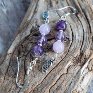 679 d47 Boucles doreilles Amethyste en Argent 925