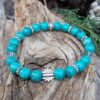 Bracelet en Amazonite et perles argentées