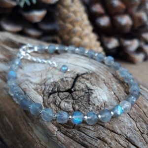 Bracelet en Labradorite facettée en argent 925