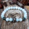 780 6c8 Bracelet en Jade et Jadeite avec une perle elephant en metal bronze