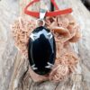 940 bb8 Pendentif Obsidienne noire et Argent 925
