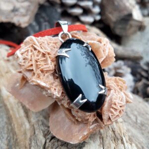 941 919 Pendentif Obsidienne noire et Argent 925