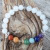 Bracelet 7 chakras en Jade blanc