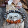 914 327 Bracelet en chips dAmbre de la baltique et perles en Bronzite