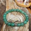 Bracelet en Aventurine verte avec perle celtique argentée
