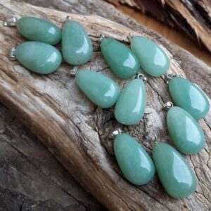 1057 2e0 Pendentif Aventurine verte pierre naturelle