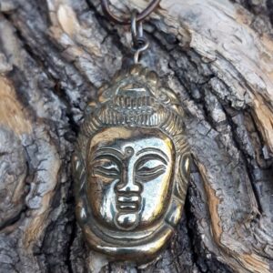 1037 176 Pendentif Pyrite de la deesse Kuan Yin ou Guan Yin
