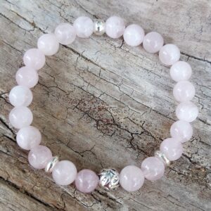 1149 e47 Bracelet Quartz rose avec une perle de Bali en Argent 925 scaled