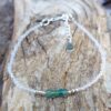 Bracelet émeraude et Cristal de roche en argent 925