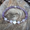 Bracelet Lépidolite, Kunzite, perles de culture, nacre en Argent 925
