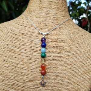 Pendentif 7 chakras et lotus en Argent 925