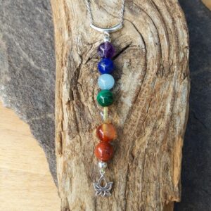 1263 559 Pendentif 7 chakras et lotus en Argent 925