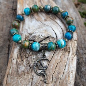 1368 e1d Bracelet Opaline du Perou avec une fee en metal bronze scaled