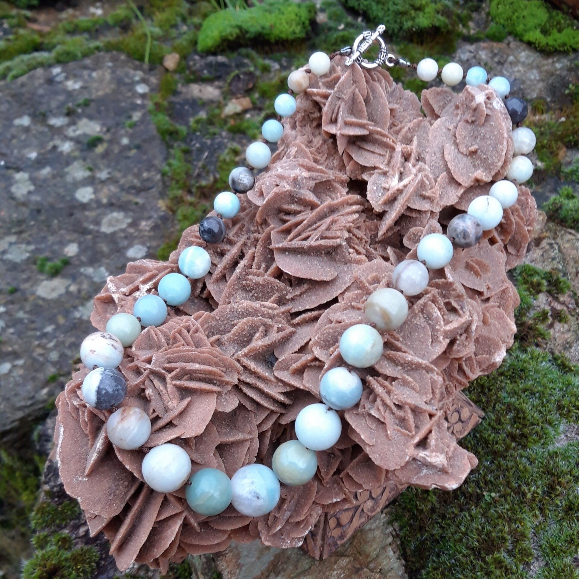 1388 32e Collier en Amazonite