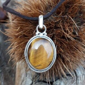 Alternative view of Pendentifs Oeil de Tigre et Argent 925