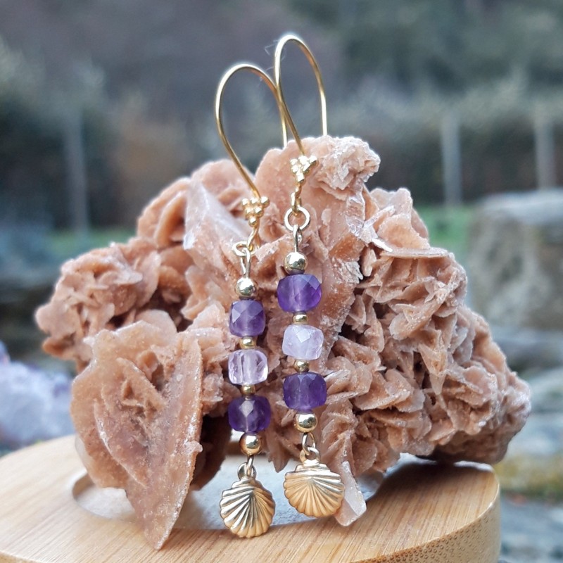 boucles d oreilles en amethyste