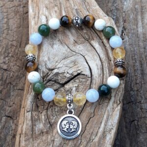 Bracelet gemeaux signe astrologique argente