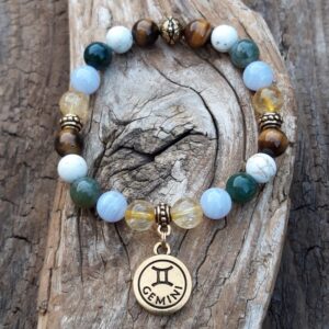 Bracelet gemeaux signe astrologique dore 2
