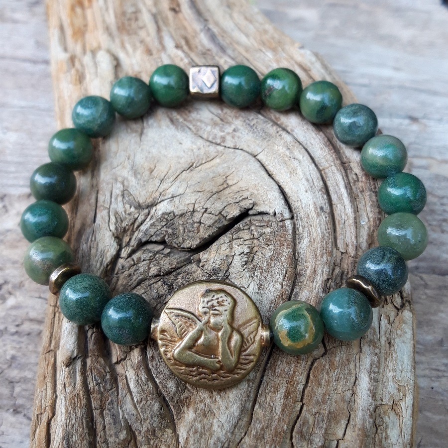 bracelet en Jade dAfrique sa perle ange