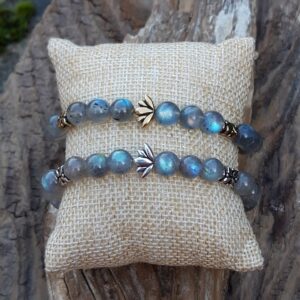 Bracelet Labradorite avec perle Lotus - Lithothérapie – Image 4