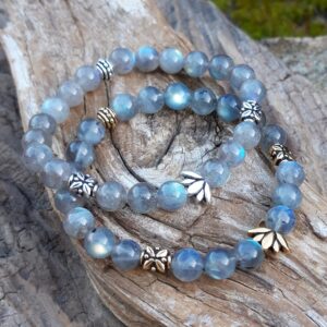 Bracelet Labradorite avec perle Lotus - Lithothérapie – Image 3
