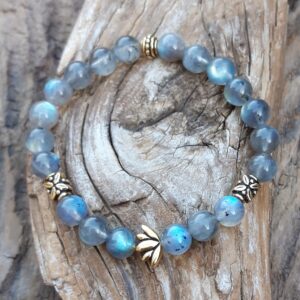 Bracelet Labradorite avec perle Lotus - Lithothérapie – Image 5