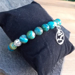 bracelet opaline du pérou et bonsai en argent