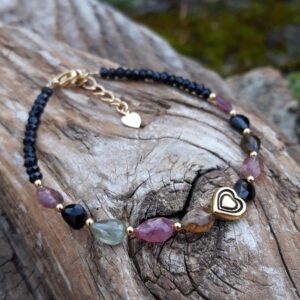 Bracelet Tourmaline multicolore et Spinelle noir – Image 4