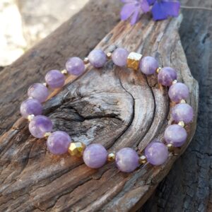 Alternative view of Bracelet en Améthyste lavande et plaqué Or
