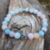 Bracelet Béryl, Aigue-marine, Morganite et perle de Bali