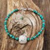 Bracelet en turquoise avec une perle de Bali en Argent 925