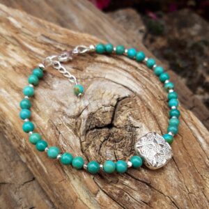 Alternative view of Bracelet en Turquoise avec une de perle de Bali en Argent 925