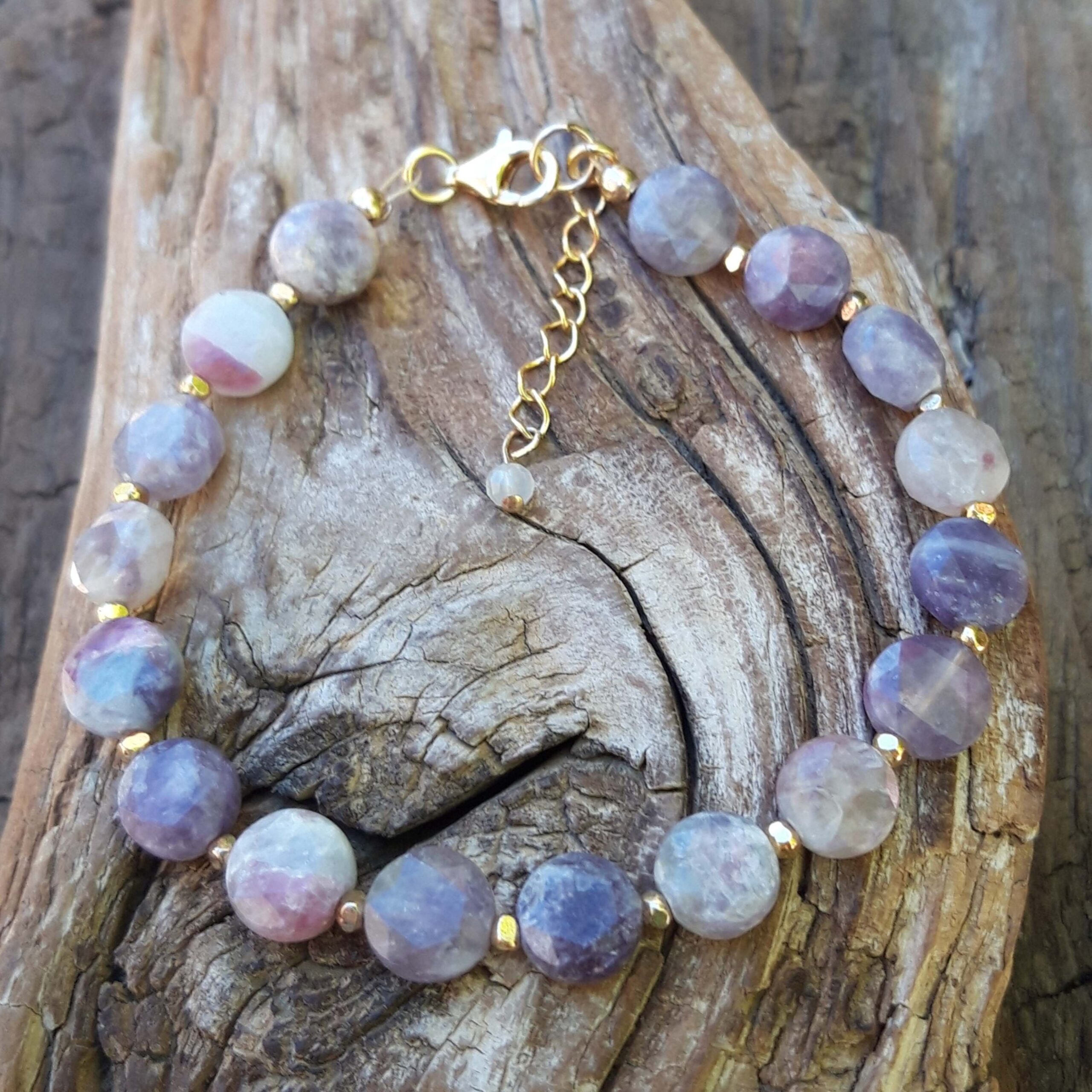 Bracelet en Tourmaline Fleur de prunier en Vermeil – Image 3