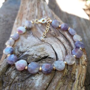Bracelet en Tourmaline fleur de prunier et perles vermeil
