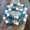 Bracelet minceur - perte de poids en Howlite, Apatite, magnésite, cristal de roche