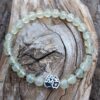 bracelet préhnite de 6 mm, perle arbre de vie acier inoxydable