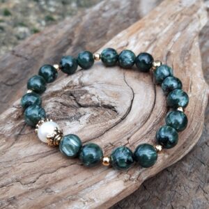 Alternative view of Bracelet en Séraphinite avec Perle de culture